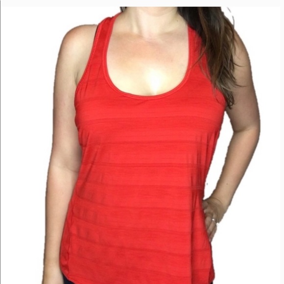 Athleta Racerback Tank Top - Color Heathered Saffron Tonal Stripe Size XS - Picture 1 of 5